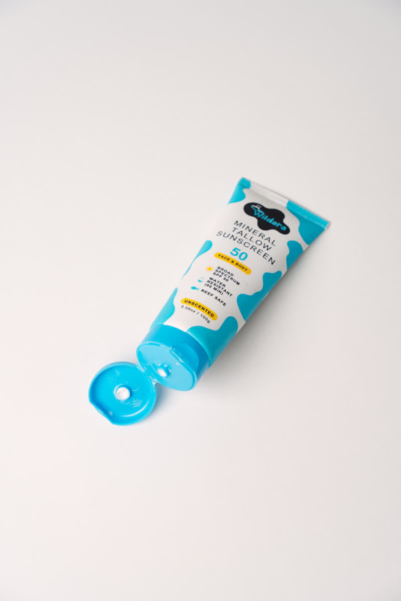 HolyCow's Wildara Sunscreen tube with cap open