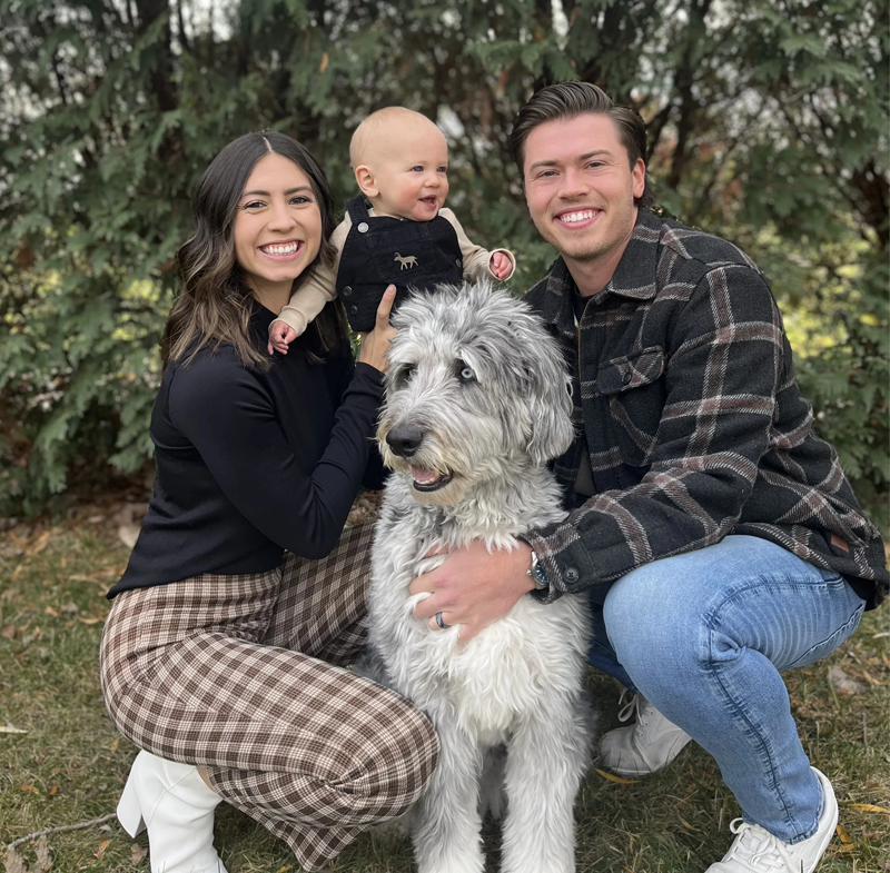 Tristen and Collin Foote, founders of HolyCow, with their family